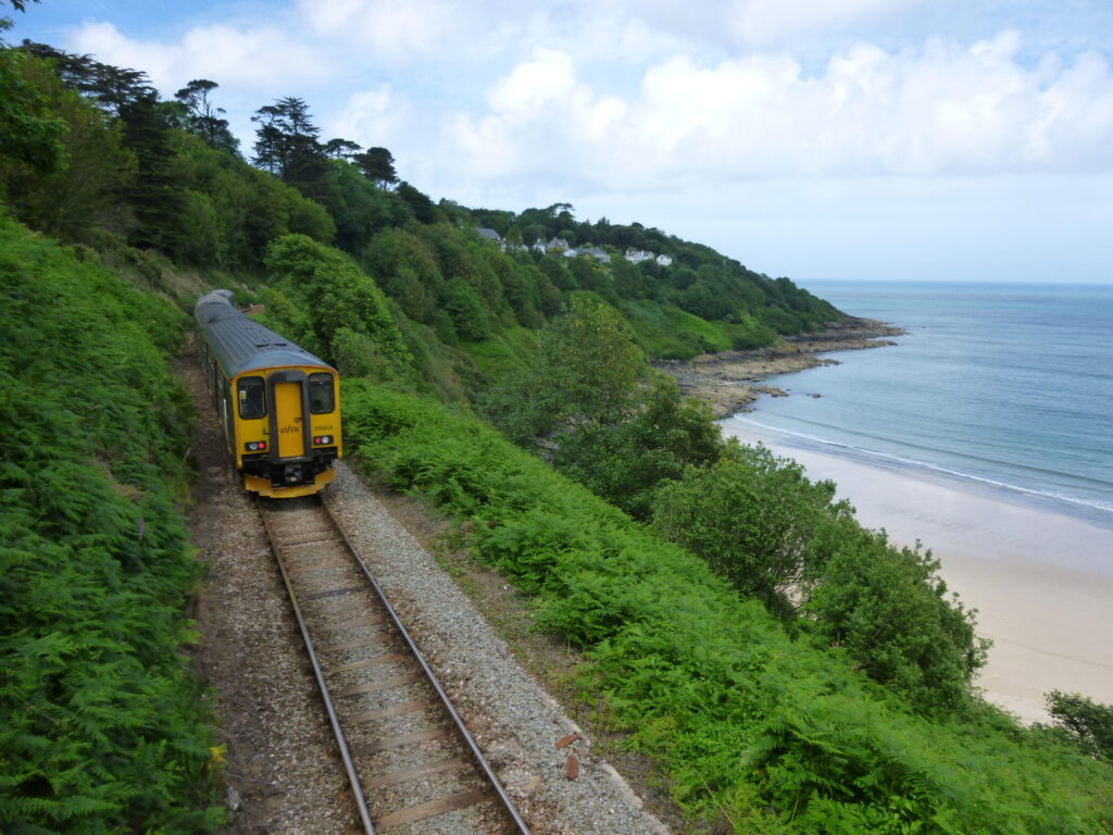 A train on the St Ives branch line, Carbis Bay